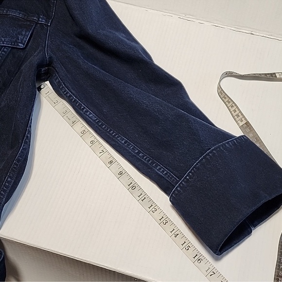 Marques Almeida grommet dark navy denim jacket raw edge belted oversize punk - Picture 13 of 17